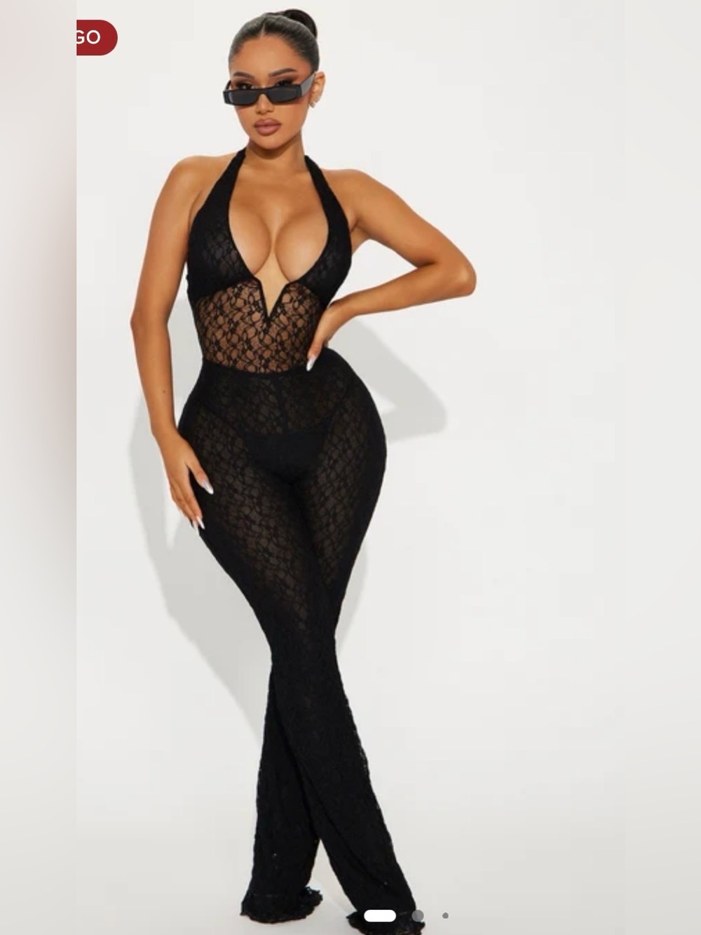 She's Iconic Lace Jumpsuit - Black - S